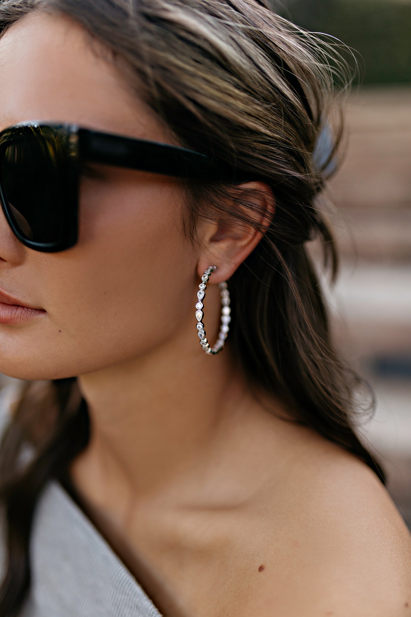 Beverly Crystal Hoop Earrings
