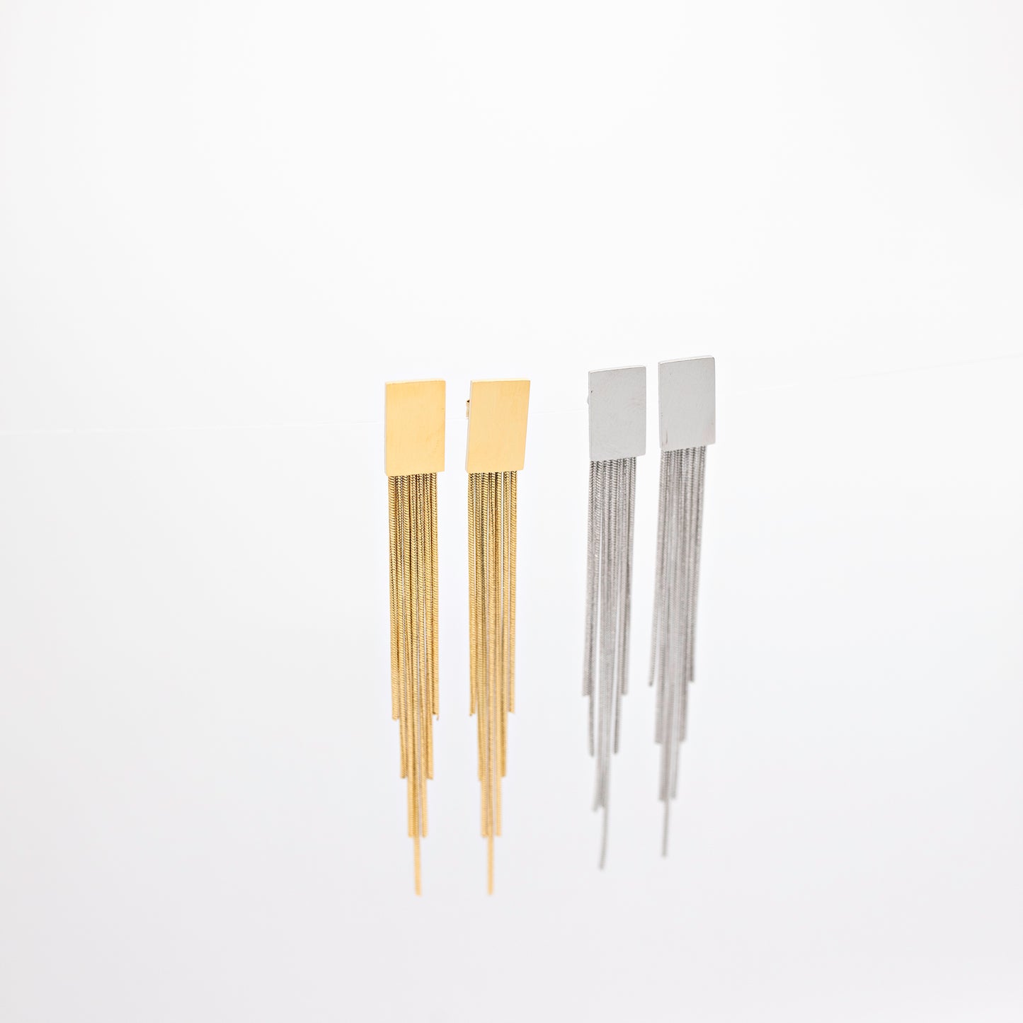 Silver and gold Fringe Earrings