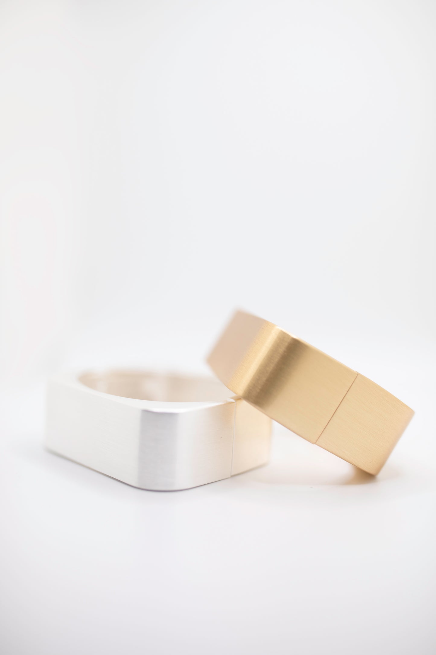 Silver and gold bracelet cuffs