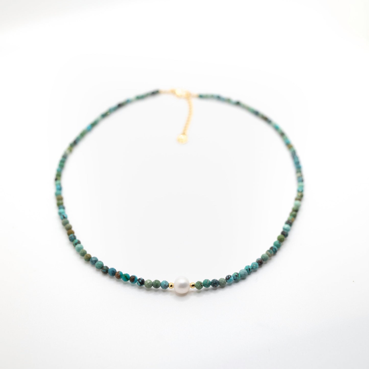 Turquoise bead and pearl necklace