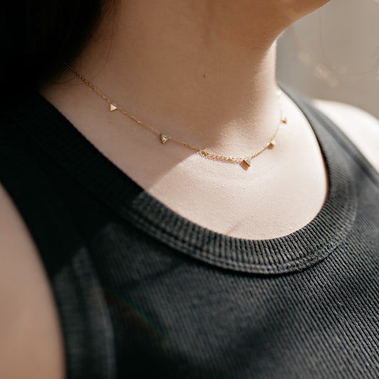 gold triangle casual necklace