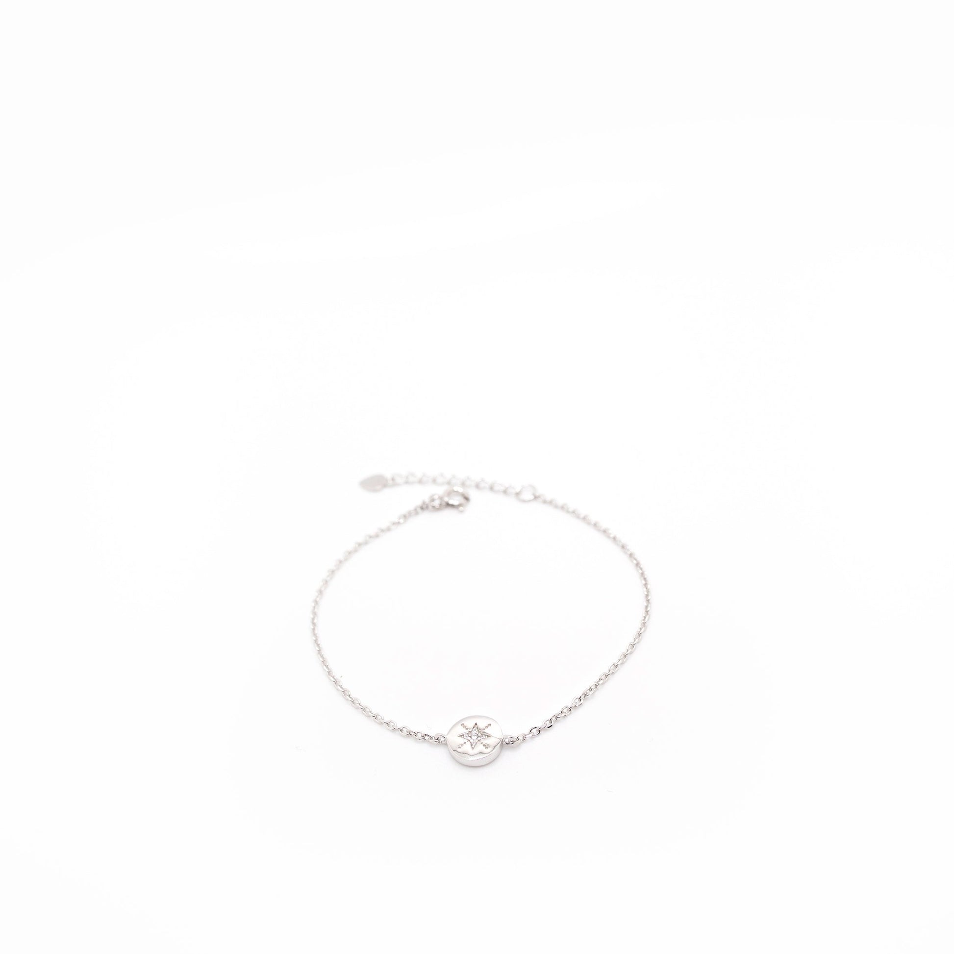 Silver crystal star bracelet