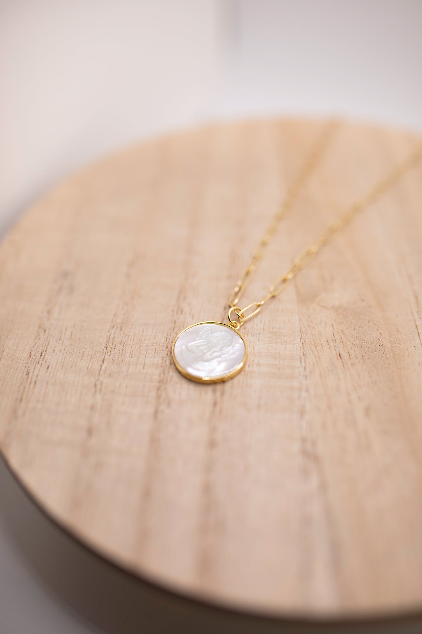 Mother of pearl angle necklace