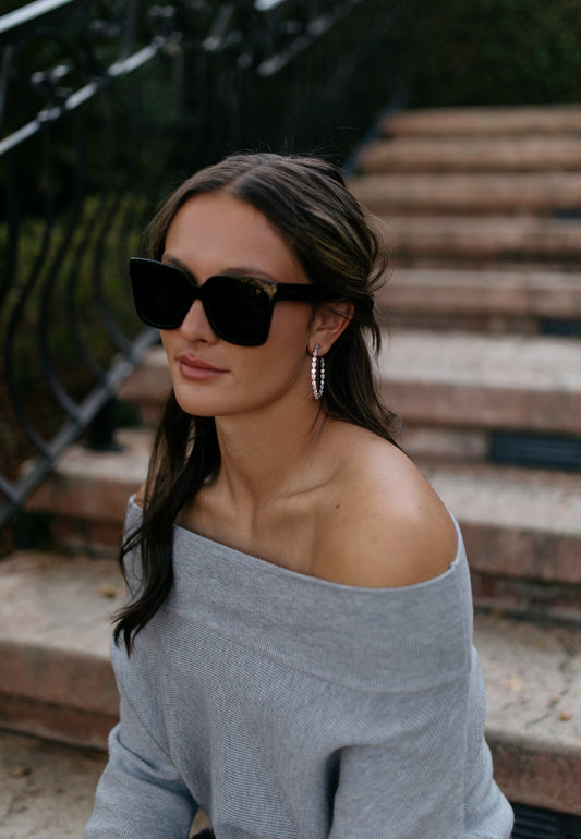 Beverly Crystal Hoop Earrings