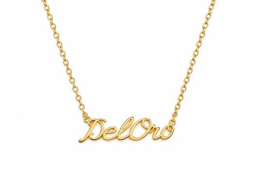 Del Oro Script necklace