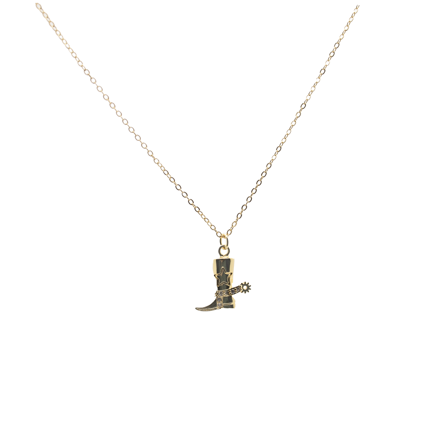 Gold Boot pendant with star