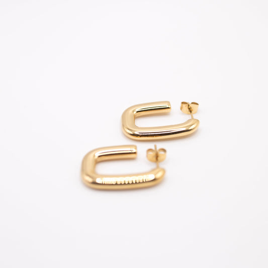 Bubble gold hoop earrings with post