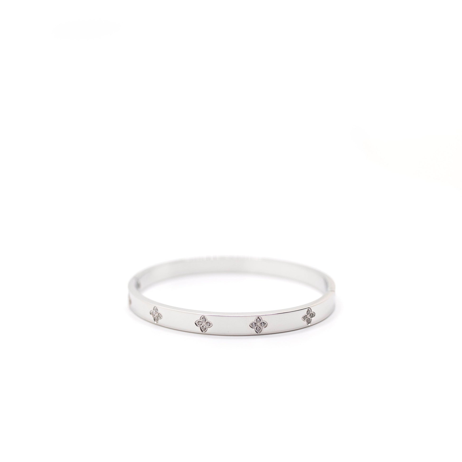 silver and crystal bangle