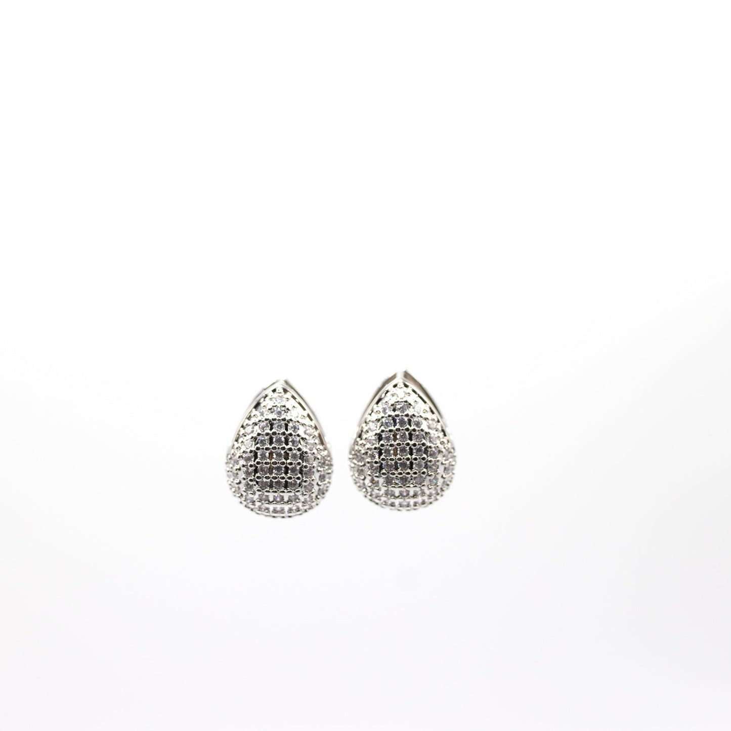 Siver and crystal teardrop earrings