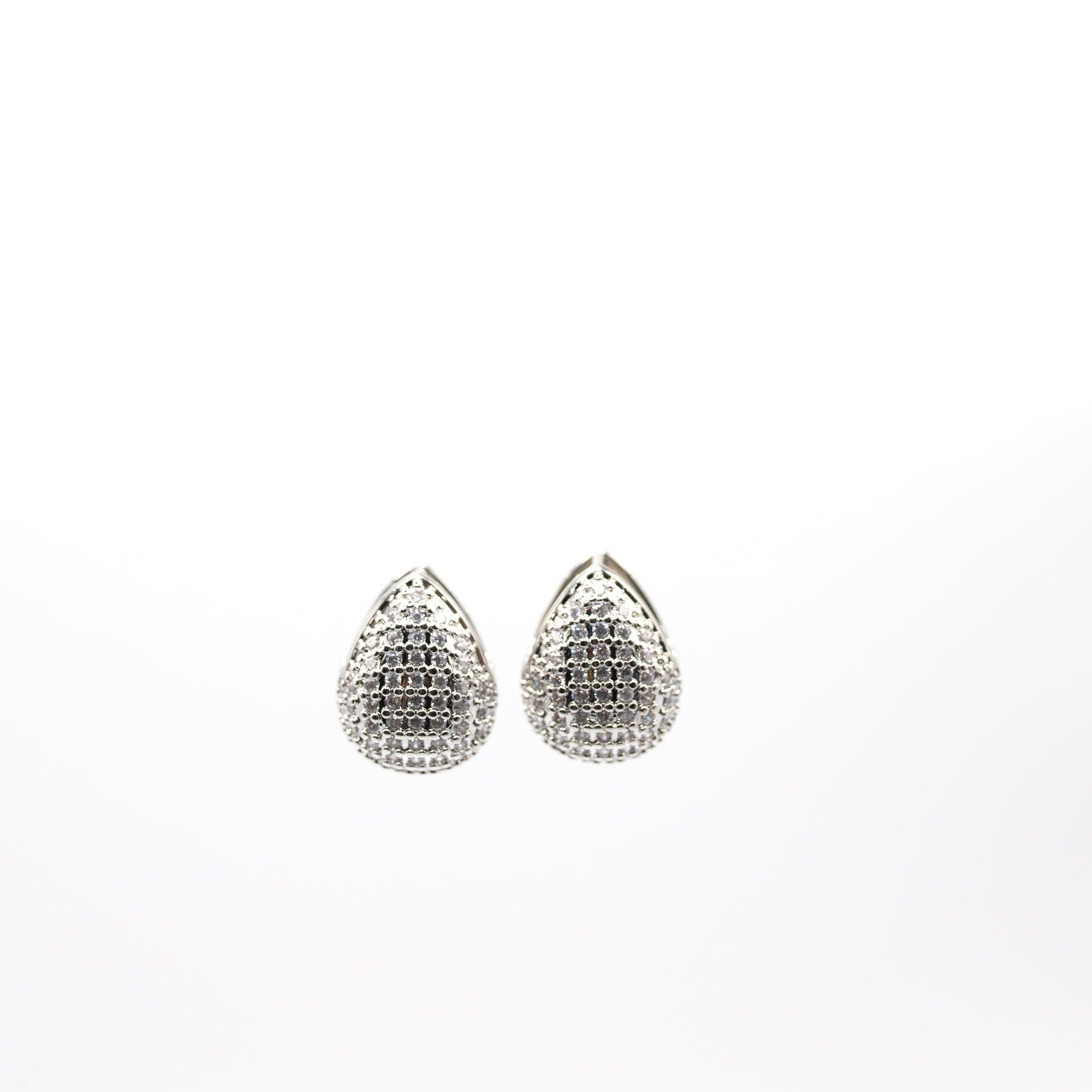 Siver and crystal teardrop earrings