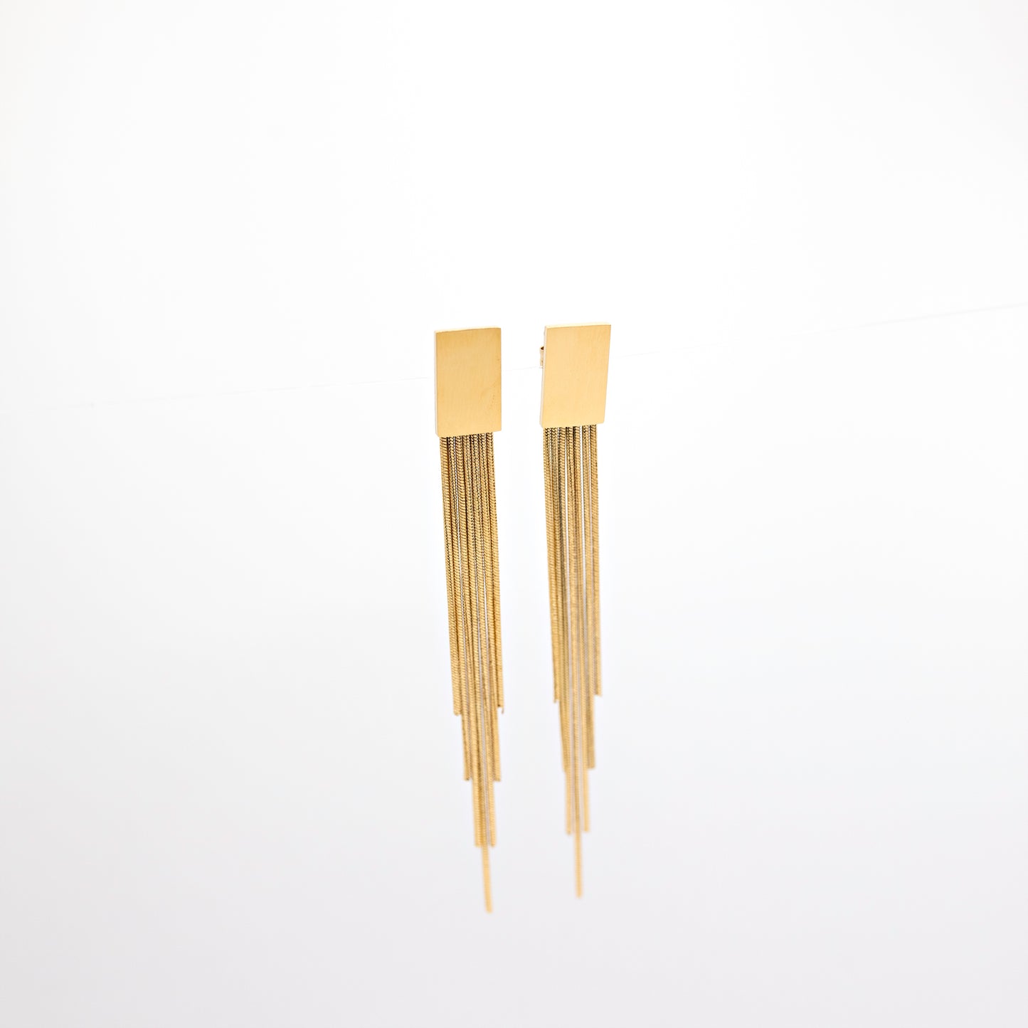 Gold western fringe earrings