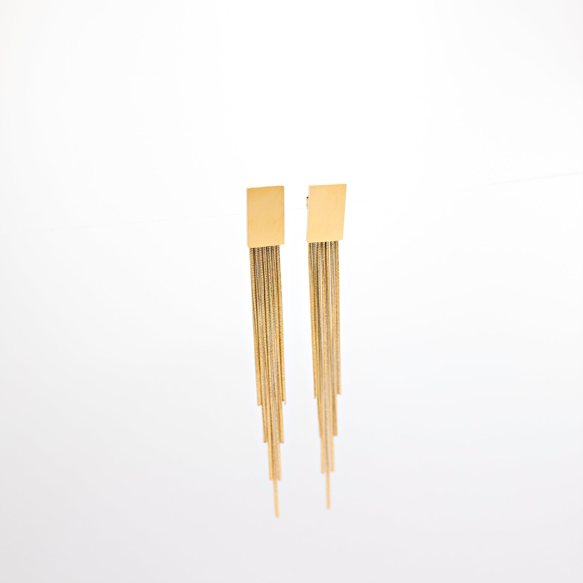 Gold western fringe earrings