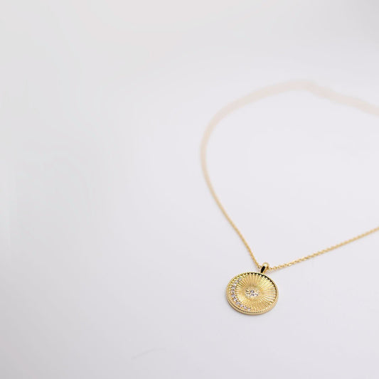 Kara gold charm necklace