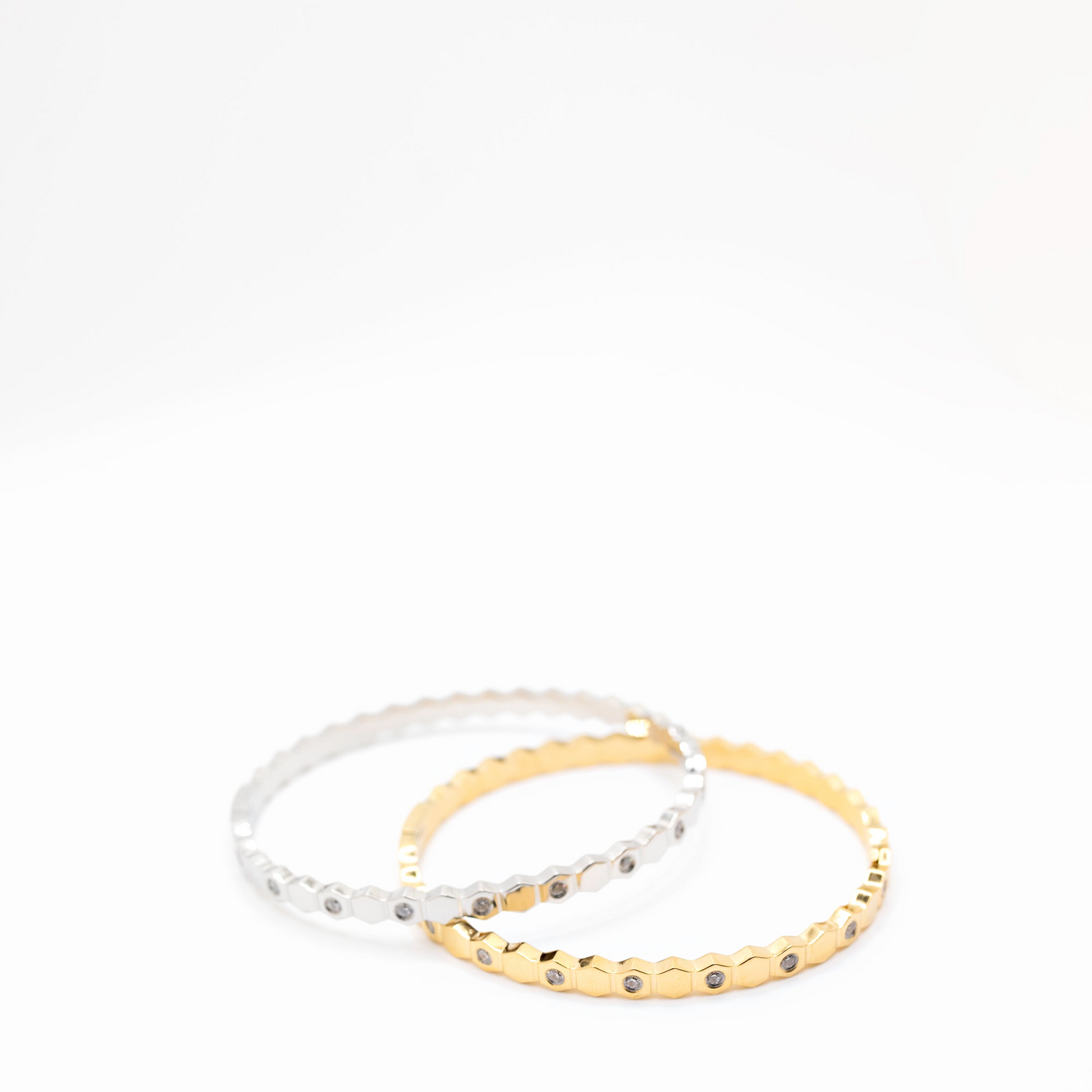 Silver and Gold crystal bangles