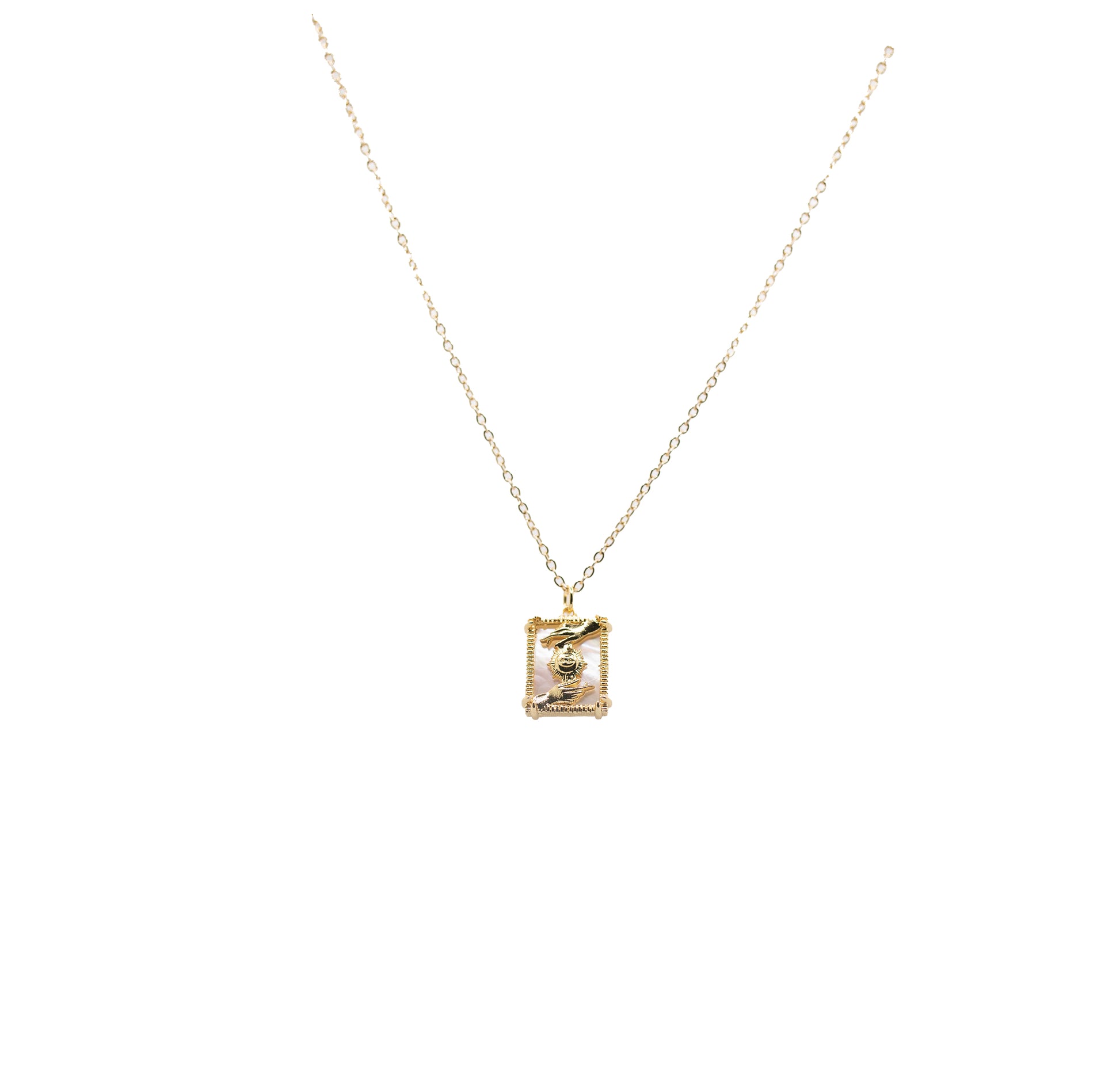 Gold and mother of pearl necklace pendant