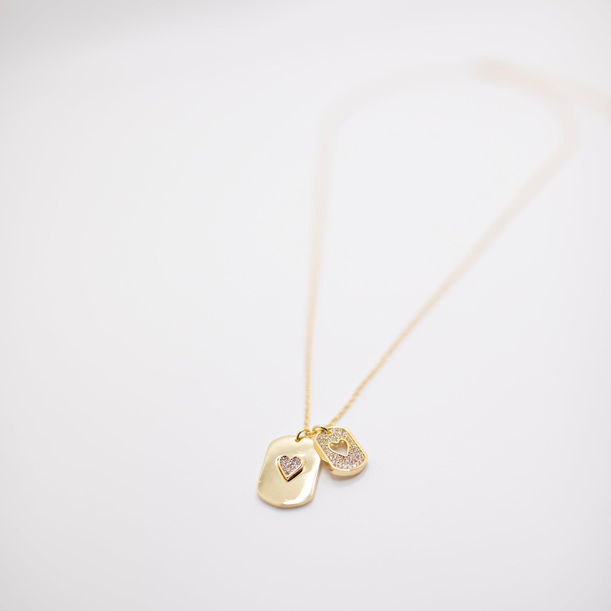Gold Heart tag necklace 
