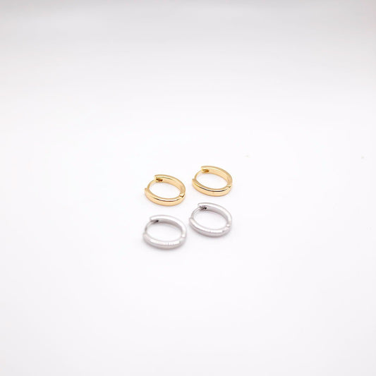 Gold and Silver Huggie Hoops