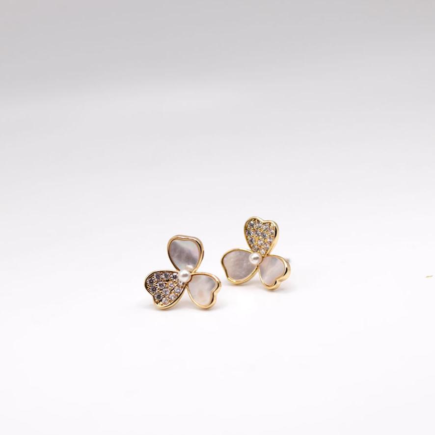 Mother of Pearl petal flower studs