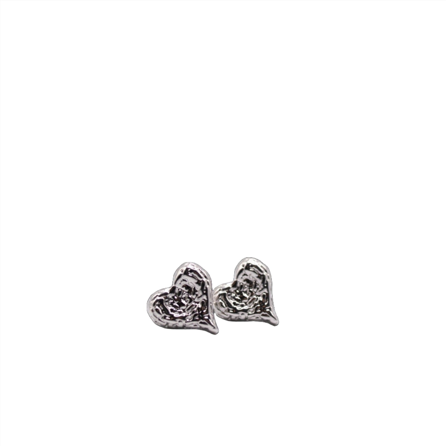 Small silver heart studs