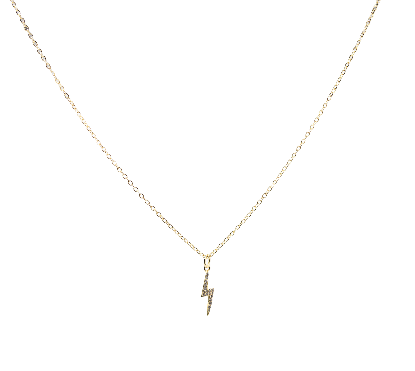 Gold and Crystal lighting charm necklace