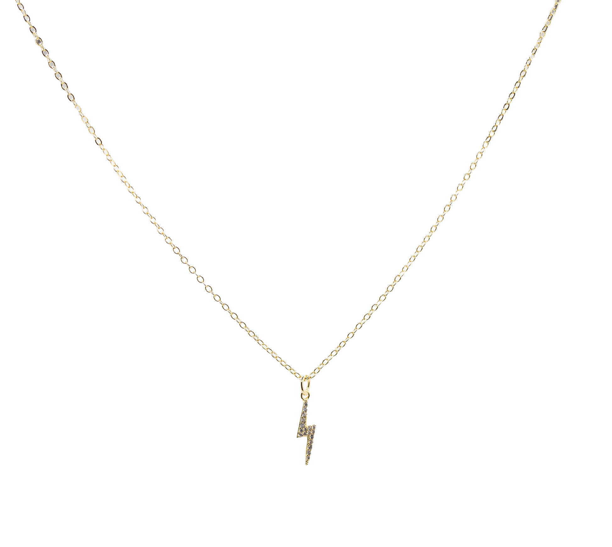 Gold and Crystal lighting charm necklace